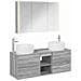 Set di mobili per il bagno 4 pcs Sonoma grigio - Foto miniatura 1