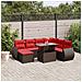 Set Divani da Giardino 8 pz con Cuscini Marrone in Polyrattan - Foto miniatura 2