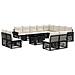 Set Divano da Giardino 13 pz Nero e Bianco Crema polyrattan - Foto miniatura 1