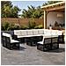 Set Divano da Giardino 13 pz Nero e Bianco Crema polyrattan - Foto miniatura 5