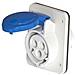 Presa Fissa Da Incasso A 10° Hp Ip44 2p+t 16a 200 250v 50/60hz 6h Cablaggio A Vite - Foto miniatura 4