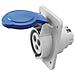 Presa Fissa Da Incasso A 10° Hp Ip44 2p+t 16a 200 250v 50/60hz 6h Cablaggio A Vite - Foto miniatura 3