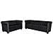 Set Divani Chersterfiel da 2 e a 3 Posti in Pelle Artificiale Nero - Foto miniatura 1