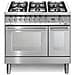 Cucina a Gas PD96MFTE / CISF 6 Fuochi a Gas 2 Forni Elettrici 1 Multifunzione e 1 Statico Classe A Dimensioni 90 x 60 cm Colore Inox Satinato - Foto miniatura 1