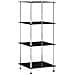 Scaffale a 4 Livelli Nero 40x40x100 cm in Vetro Temperato - Foto miniatura 1