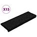 Tappetini per Scale in Moquette 15 pz 65x21x4 cm Neri - Foto miniatura 1