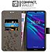 Custodia Compatibile Con Huawei Y6 2019 In Grigio Fiore - Coperchio Protettivo In Design Floreale Con Chiusura Magnetica, Funzione Stand E Slot Per Carte - Foto miniatura 3