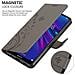 Custodia Compatibile Con Huawei Y6 2019 In Grigio Fiore - Coperchio Protettivo In Design Floreale Con Chiusura Magnetica, Funzione Stand E Slot Per Carte - Foto miniatura 5