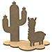 Decorazione In Legno 3d Mdf - Llama E Cactus - Foto miniatura 3
