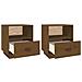 Comodini 2 Pz Miele 40x34x45 Cm In Legno Massello Di Pino - Foto miniatura 5