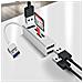 Hub Usb Linq 5 In 1 Con 3 Porte Usb E Lettore Di Schede Micro-sd Argento - Foto miniatura 3