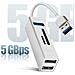 Hub Usb Linq 5 In 1 Con 3 Porte Usb E Lettore Di Schede Micro-sd Argento - Foto miniatura 5