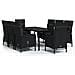 Set Da Pranzo Per Giardino 9 Pz Con Cuscini Nero - Foto miniatura 2