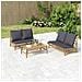 Set Salotto Da Giardino 2pz Con Cuscini Grigio Scuro Bambù - Foto miniatura 1