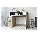 Scrivania Da Ufficio Marusha, 126,2x59,8x93,5, Rovere+Nero, Truciolare - Foto miniatura 2