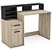 Scrivania Da Ufficio Marusha, 126,2x59,8x93,5, Rovere+Nero, Truciolare - Foto miniatura 1