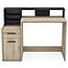 Scrivania Da Ufficio Marusha, 126,2x59,8x93,5, Rovere+Nero, Truciolare - Foto miniatura 3