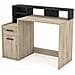 Scrivania Da Ufficio Marusha, 126,2x59,8x93,5, Rovere+Nero, Truciolare - Foto miniatura 4