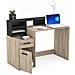 Scrivania Da Ufficio Marusha, 126,2x59,8x93,5, Rovere+Nero, Truciolare - Foto miniatura 5