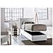 Letto Singolo Penelope, Letto Contenitore Con Rivestimento In Tessuto, 100% Made In Italy, Apertura Frontale, Con Materasso Cm 90x190 Incluso, Bianco - Foto miniatura 2