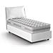 Letto Singolo Penelope, Letto Contenitore Con Rivestimento In Tessuto, 100% Made In Italy, Apertura Frontale, Con Materasso Cm 90x190 Incluso, Bianco - Foto miniatura 3