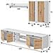 Parete Attrezzata Wells, Set Da Soggiorno, Mobile Salotto Multiuso, Composizione Per Salotto Moderno, 200x40h114 Cm, Bianco E Rovere - Foto miniatura 4