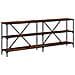 Tavolo Consolle Rovere Fumo 200x30x75cm Legno Multistrato Ferro - Foto miniatura 2