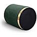 Pouf Charlotte I In Velluto Verde Abete E Metallo Dorato - Foto miniatura 7