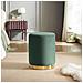 Pouf Charlotte I In Velluto Verde Abete E Metallo Dorato - Foto miniatura 1