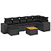 Set Divani Da Giardino Con Cuscini 8 Pz Nero In Polyrattan - Foto miniatura 2