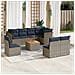 Set Divani Da Giardino 9 Pz Con Cuscini Grigio In Polyrattan - Foto miniatura 1