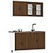 Set Mobili Da Cucina 4 Pz Kalmar Rovere Marrone In Truciolato - Foto miniatura 1
