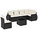 Set Divani Da Giardino Con Cuscini 7pz Nero Polyrattan - Foto miniatura 2