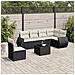 Set Divani Da Giardino Con Cuscini 7pz Nero Polyrattan - Foto miniatura 1