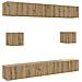 Set Mobile Tv 6 Pz Montato A Parete Rovere In Legno Multistrato - Foto miniatura 2