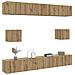 Set Mobile Tv 6 Pz Montato A Parete Rovere In Legno Multistrato - Foto miniatura 1