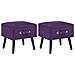 Lusso Casadino -  Comodini Viola Scuro 2 Pz 40x35x40 Cm In Velluto - Foto miniatura 2