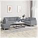 Set Divani 3 pz con Cuscini Grigio Chiaro in Tessuto - Foto miniatura 2