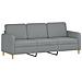 Set Divani 3 pz con Cuscini Grigio Chiaro in Tessuto - Foto miniatura 4