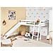Letto A Mezza Altezza Legno Di Pino Staple 90 X 200 Cm Con Scivolo Bianco - Foto miniatura 1