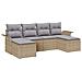 Set Divano Giardino 6 Pezzi con Cuscini Beige Poly Rattan, Divano Giardino 2 Posti con Ripostiglio e Cuscini Beige Poly Rattan - Foto miniatura 1