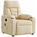Poltrona Massaggiante Reclinabile Crema in Tessuto - Foto miniatura 1