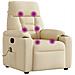 Poltrona Massaggiante Reclinabile Crema in Tessuto - Foto miniatura 7
