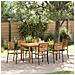 Set da Pranzo da Giardino  7 Pezzi in Polyrattan Nero Acacia, Sedie da Giardino Impilabili  con Cuscini 2 pz in Polyrattan Nero - Foto miniatura 2