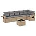 Set Divani da Giardino 7 pz con Cuscini Beige in Polyrattan - Foto miniatura 1