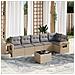 Set Divani da Giardino 7 pz con Cuscini Beige in Polyrattan - Foto miniatura 2