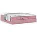 Struttura Letto Pouf con Materasso Rosa 160x200 cm in Velluto - Foto miniatura 4