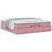Struttura Letto Pouf con Materasso Rosa 160x200 cm in Velluto - Foto miniatura 5
