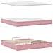 Struttura Letto Pouf con Materasso Rosa 160x200 cm in Velluto - Foto miniatura 8