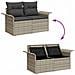 Set Divano da Giardino 6 pcs Grigio chiaro Poly Rattan - Foto miniatura 4
